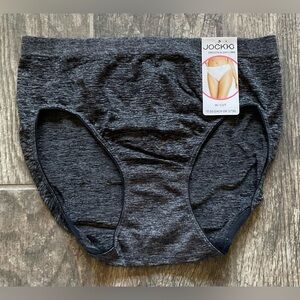New Jockey Smooth & Shine Hi Cut Panties Size 5/S Black Heather